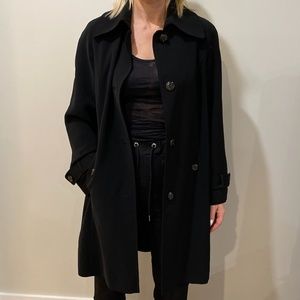 Gallery Black Long Trench Coat size XS